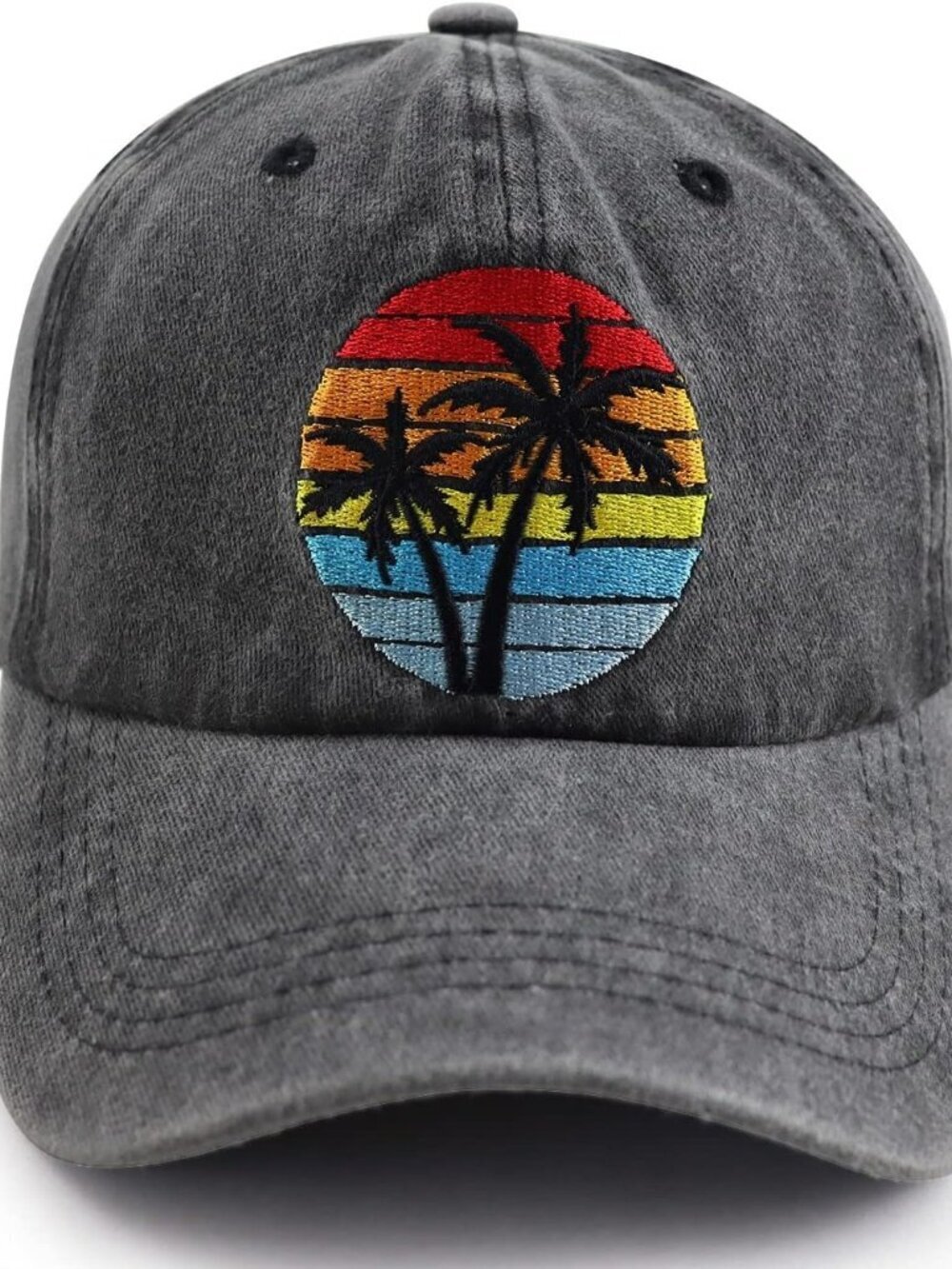 Women Funny Vintage Adjustable Cotton Embroidered Summer Vacation Sun Beach Hat